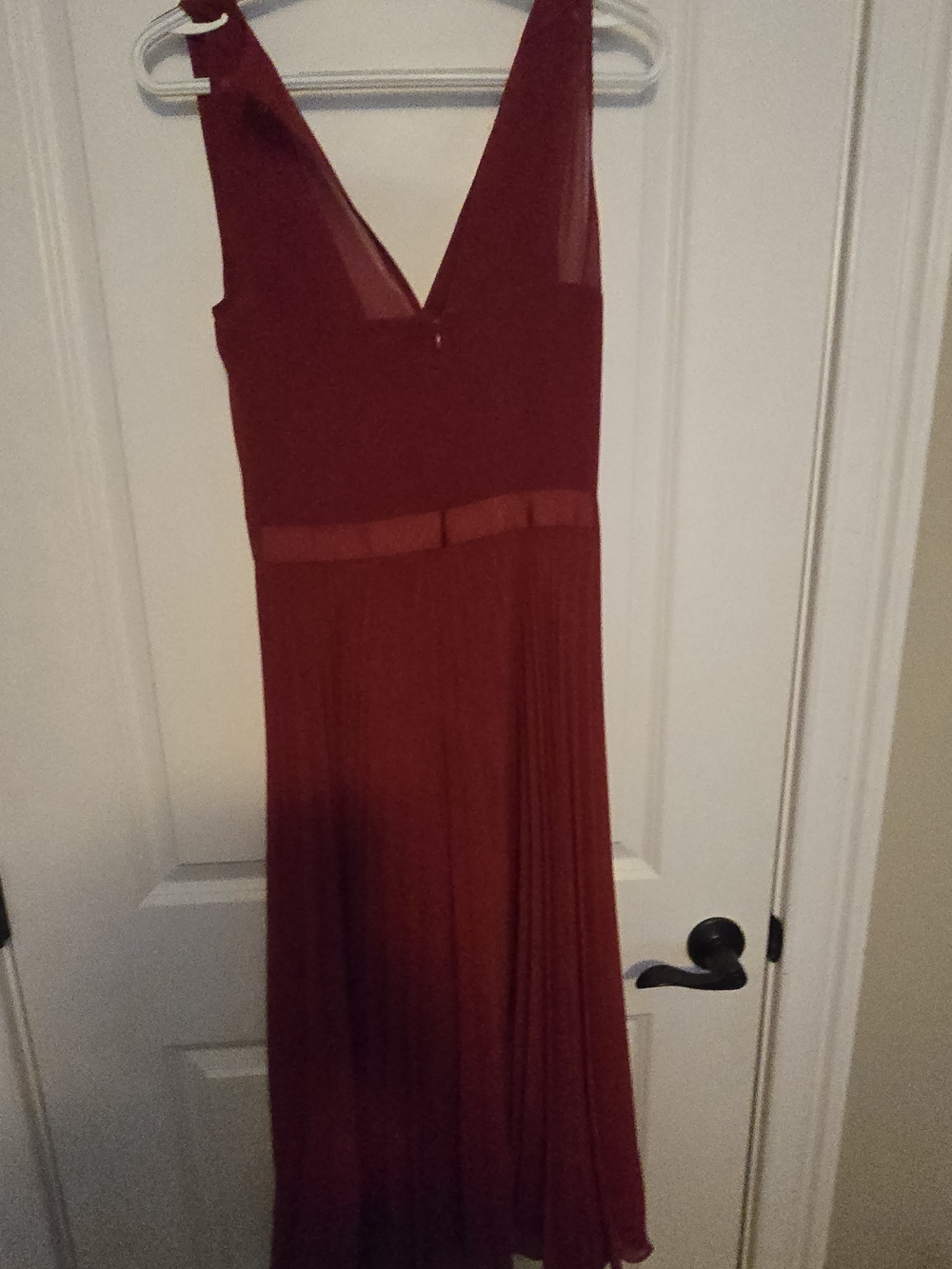 White House Black Market Wine Sleeveless V-Neck Maxi Dress